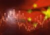 Middle East Tensions Threaten China’s Economic Goals Overlay of Mao Zedong's portrait with stock market graphs and a Chinese flag background