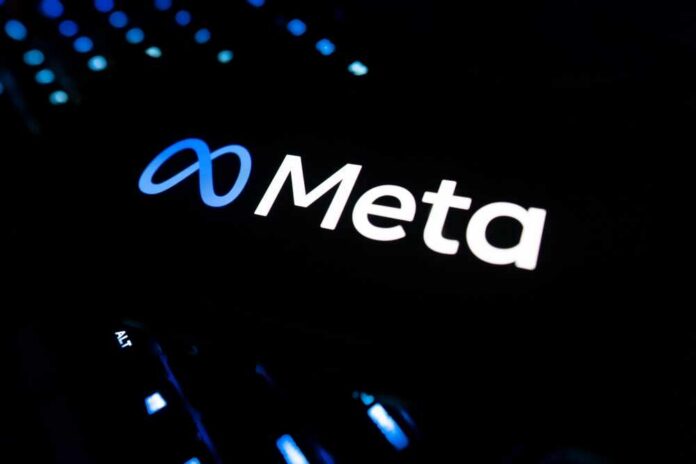 Los,Angeles,,California,-,July,3,2025:,Meta,Logo,On Illuminated Meta logo against a dark background